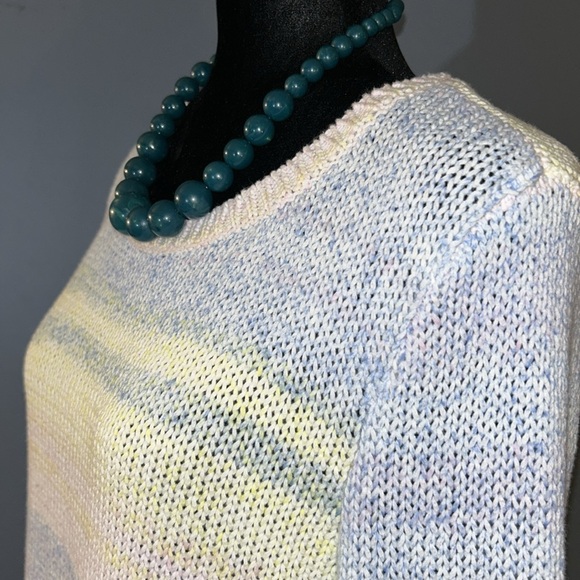 Talbots Size L 3/4 Sleeve Loose Knit Pastel Sweater - Picture 4 of 12